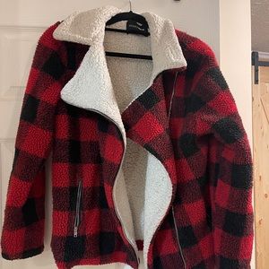 Fashion nova Sherpa plaid jacket
